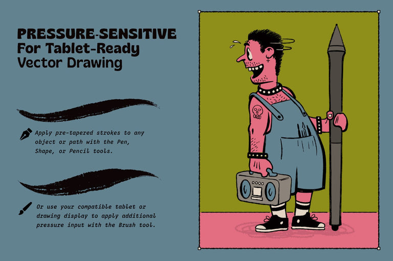 The ultimate vector inking system for Adobe Illustrator and Affinity Designer.